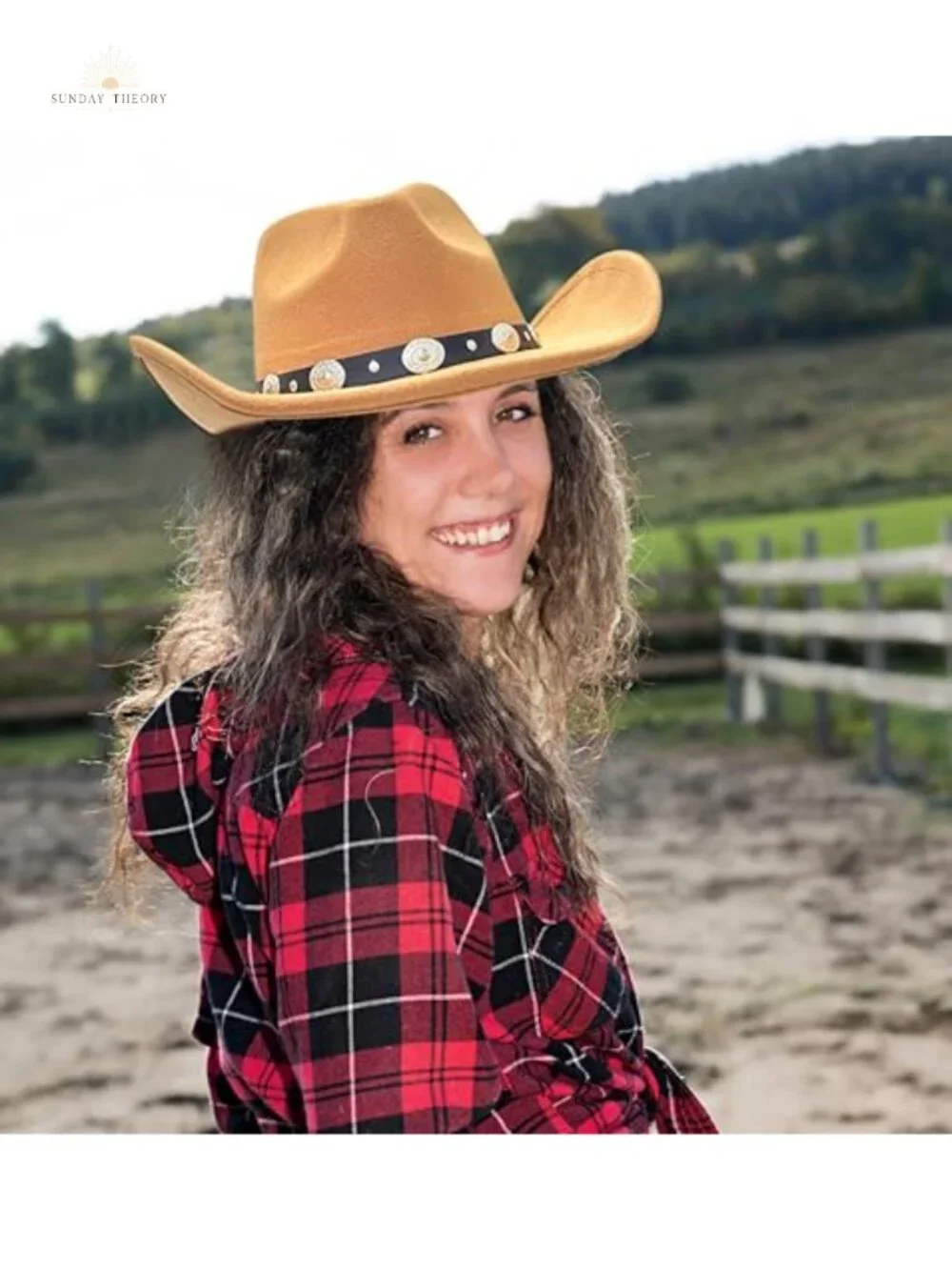Felt Wide Brim Western Cowboy Hat for Women Men with Adjustable Strap